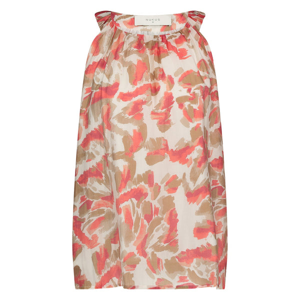 NUKUS - Top Isabel Floral Offwhite / Coral - Luxedy