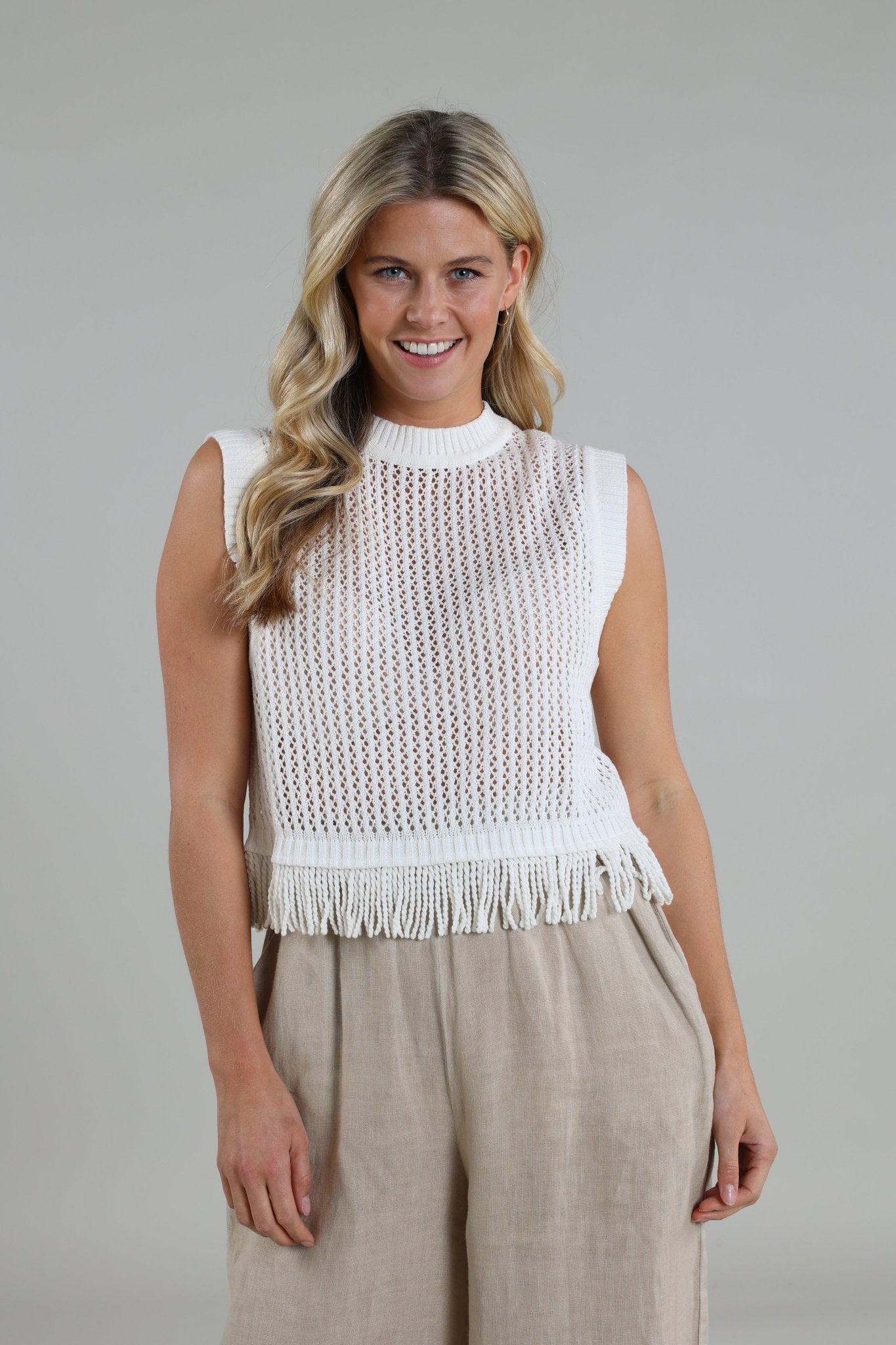 NUKUS - Top Kally Frills White - Luxedy