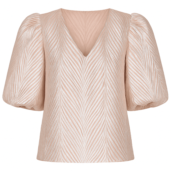 NUKUS - Top Mirthe Shiny Gold/Dusty Pink - Luxedy