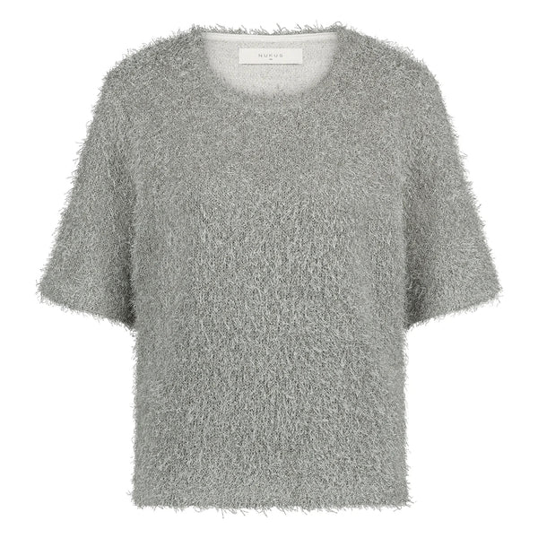 NUKUS - Top Octavia Fluffy Lurex Silver - Luxedy