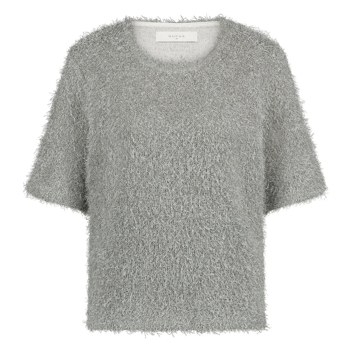 NUKUS - Top Octavia Fluffy Lurex Silver - Luxedy