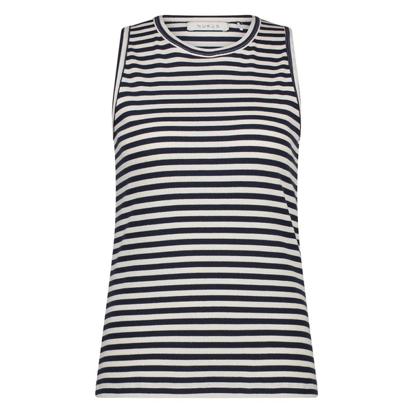 NUKUS - Top Stefania Singlet Stripes Offwhite/Navy - Luxedy
