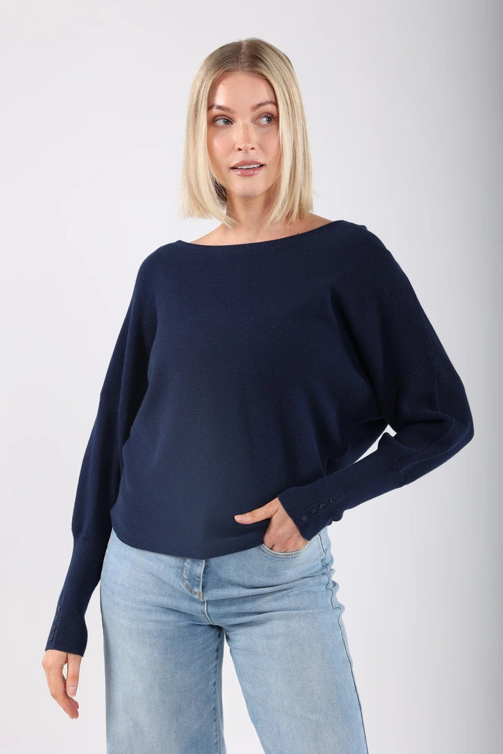 NUKUS - Trui Batwing Pull Navy Blue - Luxedy