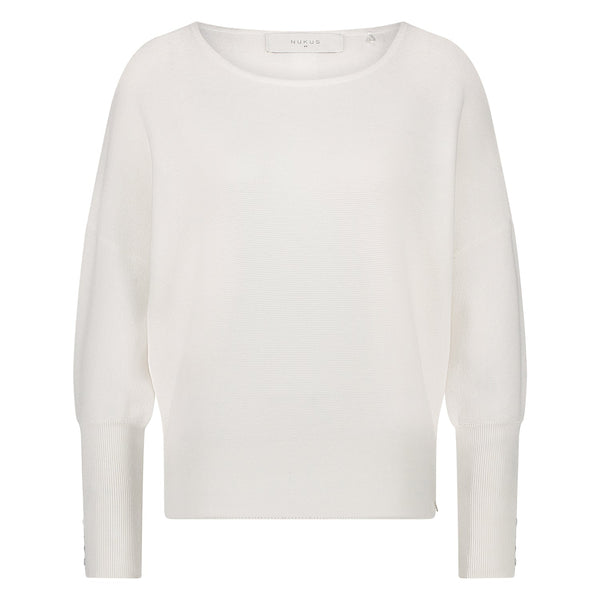 NUKUS - Trui Batwing Pullover Offwhite - Luxedy