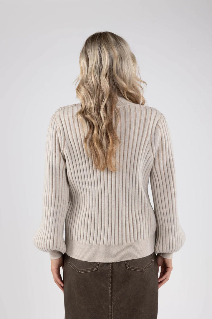 NUKUS - Trui Daytona Greige Pullover - Luxedy