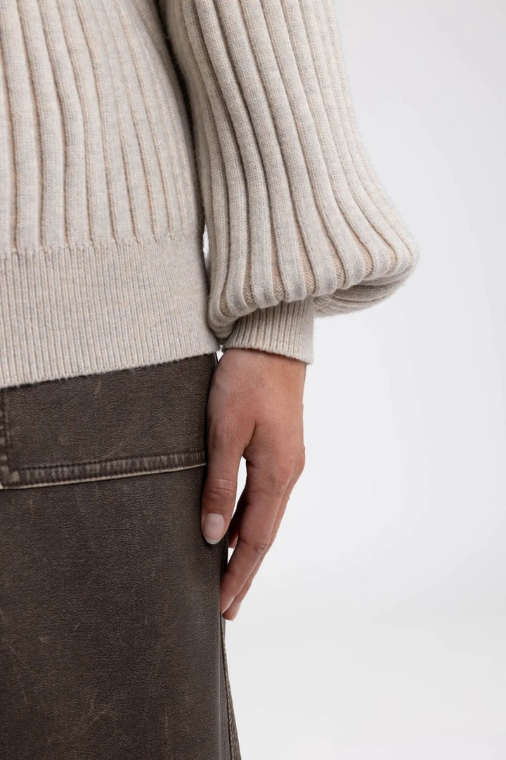 NUKUS - Trui Daytona Greige Pullover - Luxedy