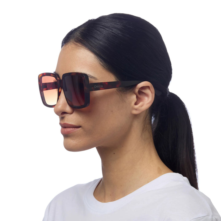 Okkia Zonnebril Alessia Big Square Shape - Classic Havanna Brown - Luxedy