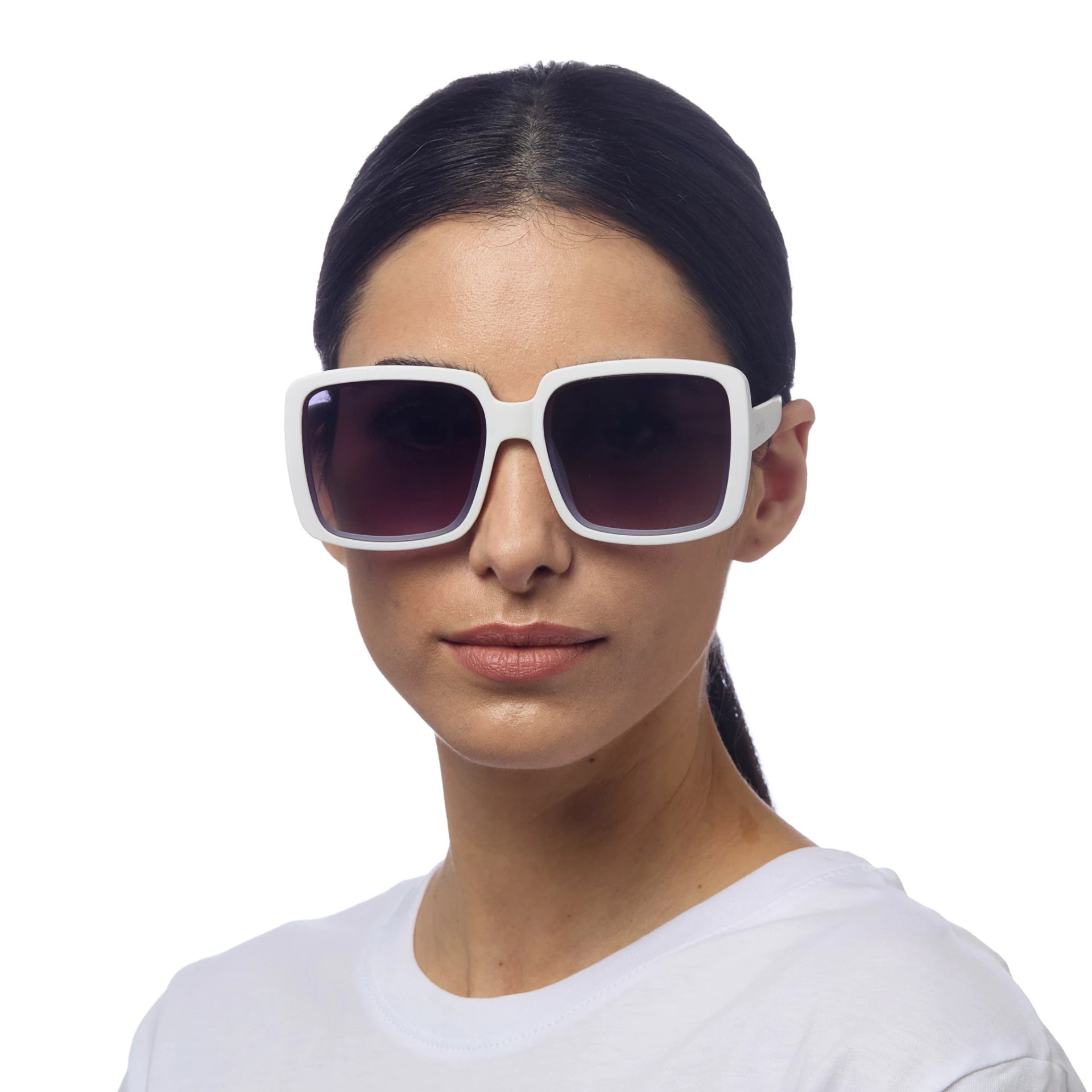 Okkia Zonnebril Alessia Big Square Shape - Optical White - Luxedy