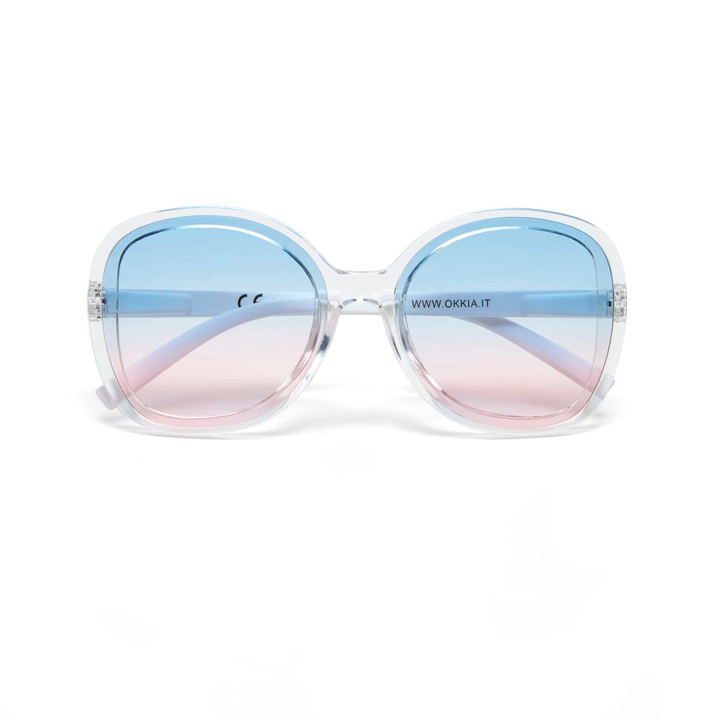 Okkia Zonnebril Anna Butterfly Shape - Clear & Pink/Blue - Luxedy
