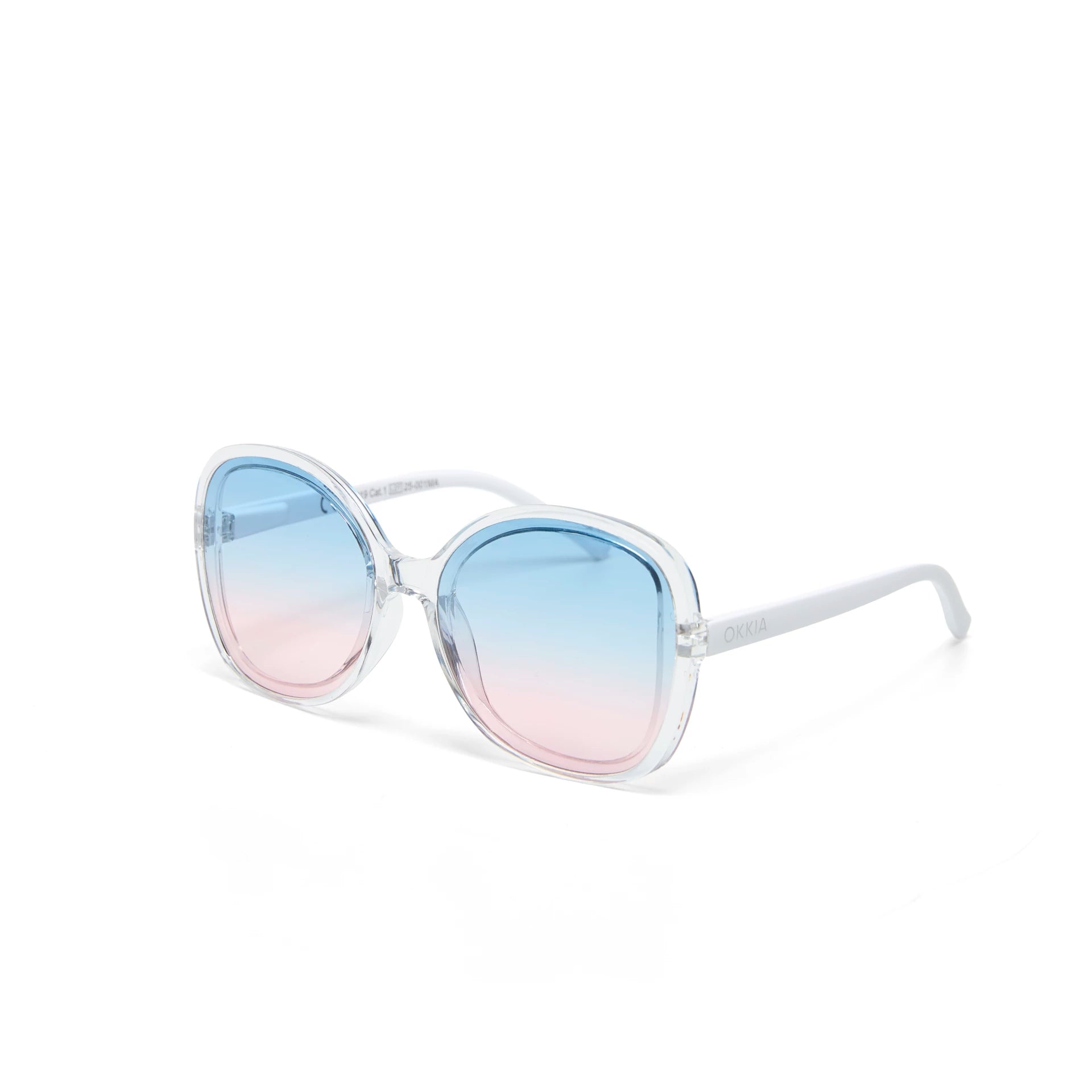 Okkia Zonnebril Anna Butterfly Shape - Clear & Pink/Blue - Luxedy