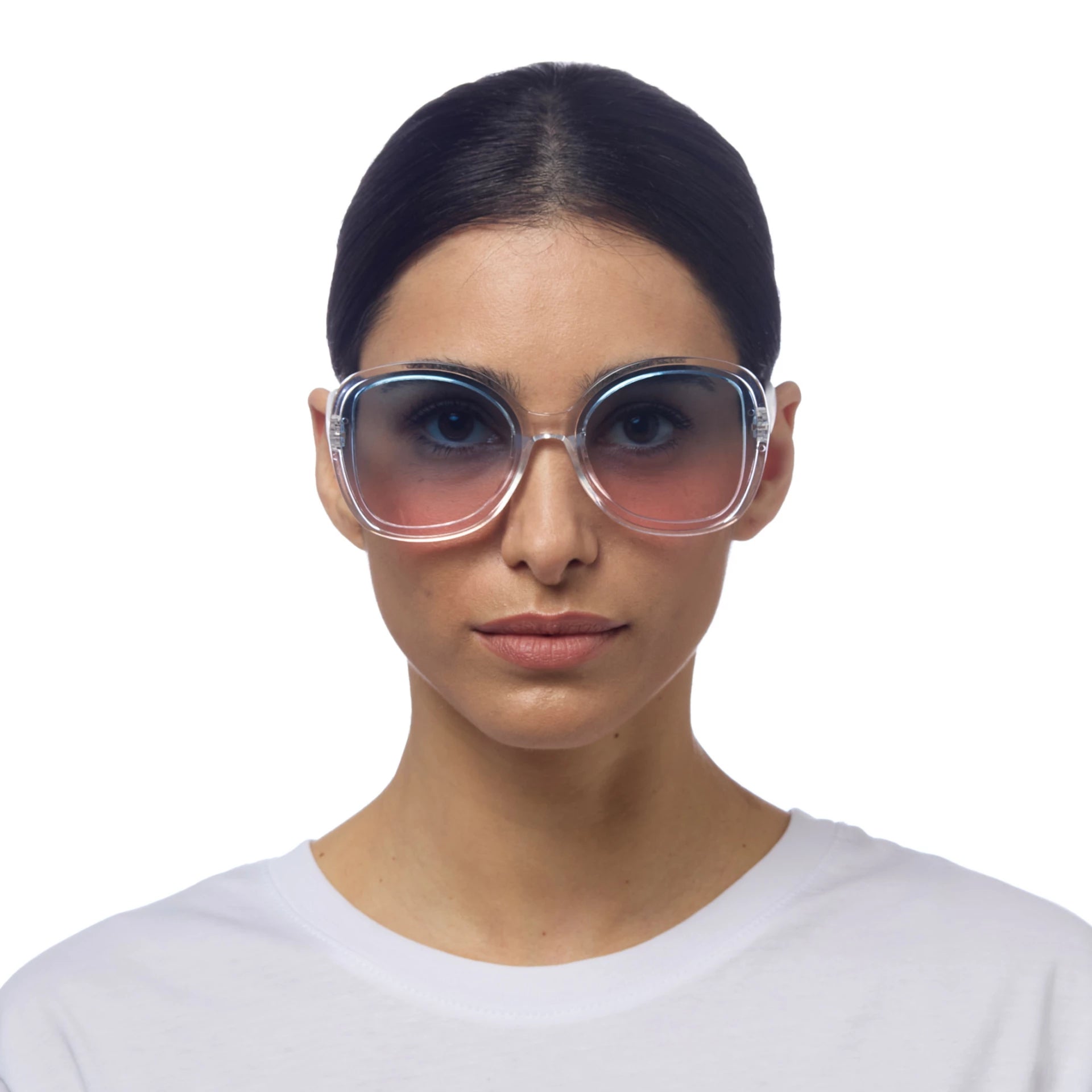 Okkia Zonnebril Anna Butterfly Shape - Clear & Pink/Blue - Luxedy