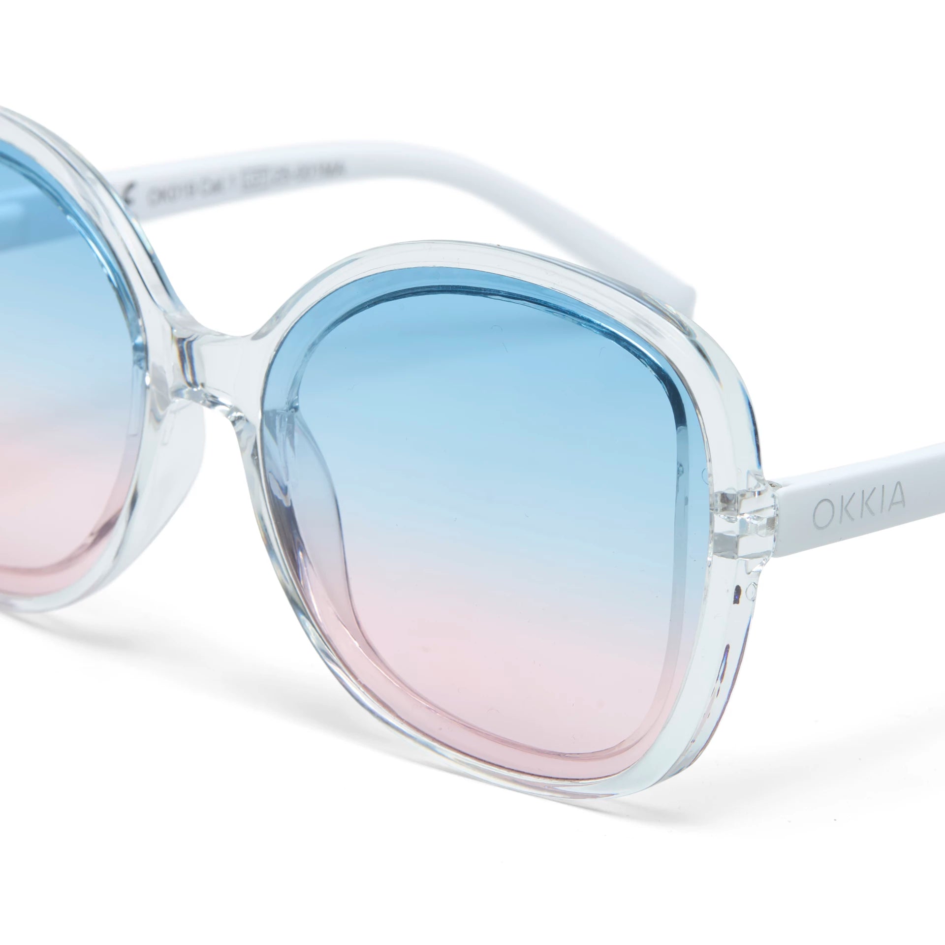 Okkia Zonnebril Anna Butterfly Shape - Clear & Pink/Blue - Luxedy
