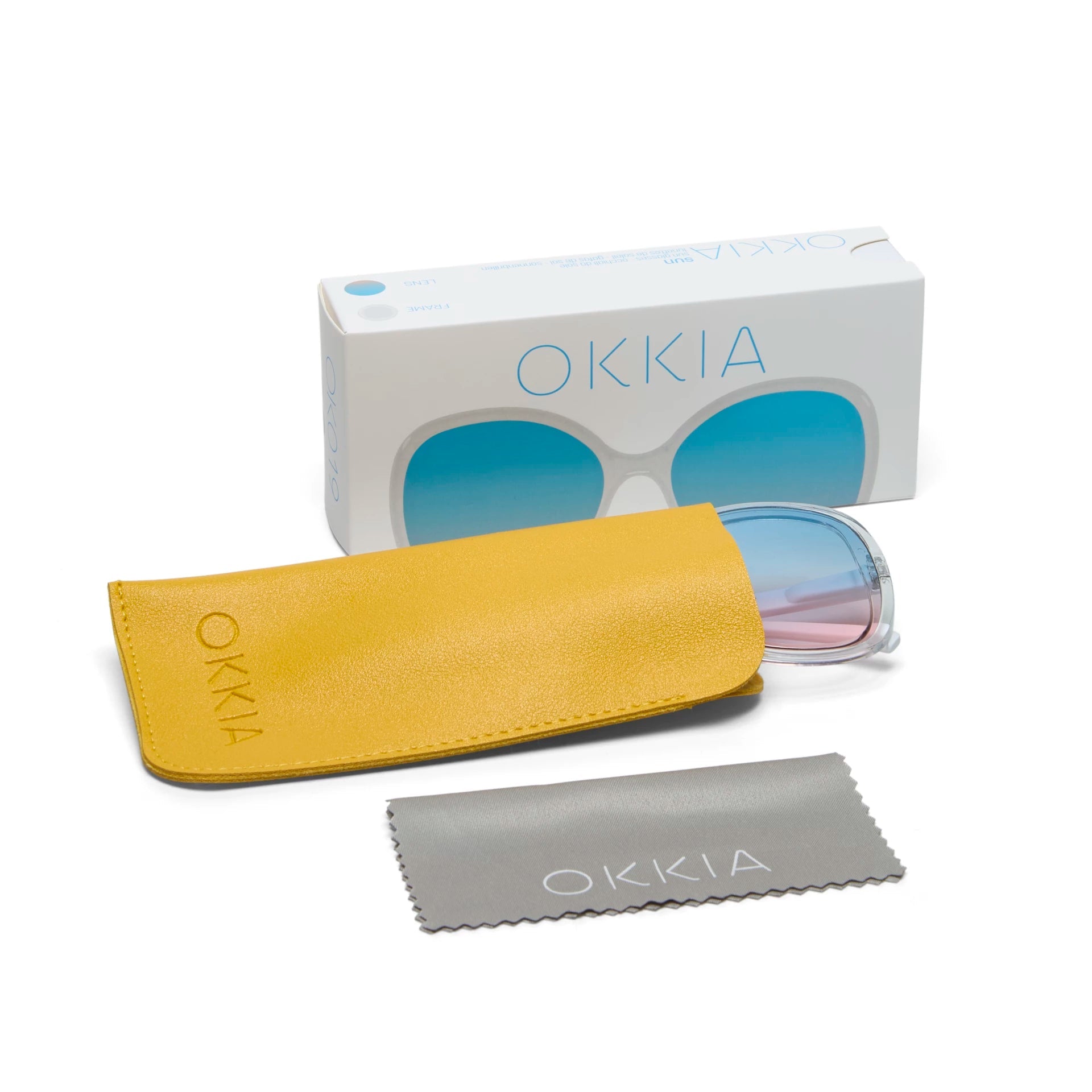 Okkia Zonnebril Anna Butterfly Shape - Clear & Pink/Blue - Luxedy