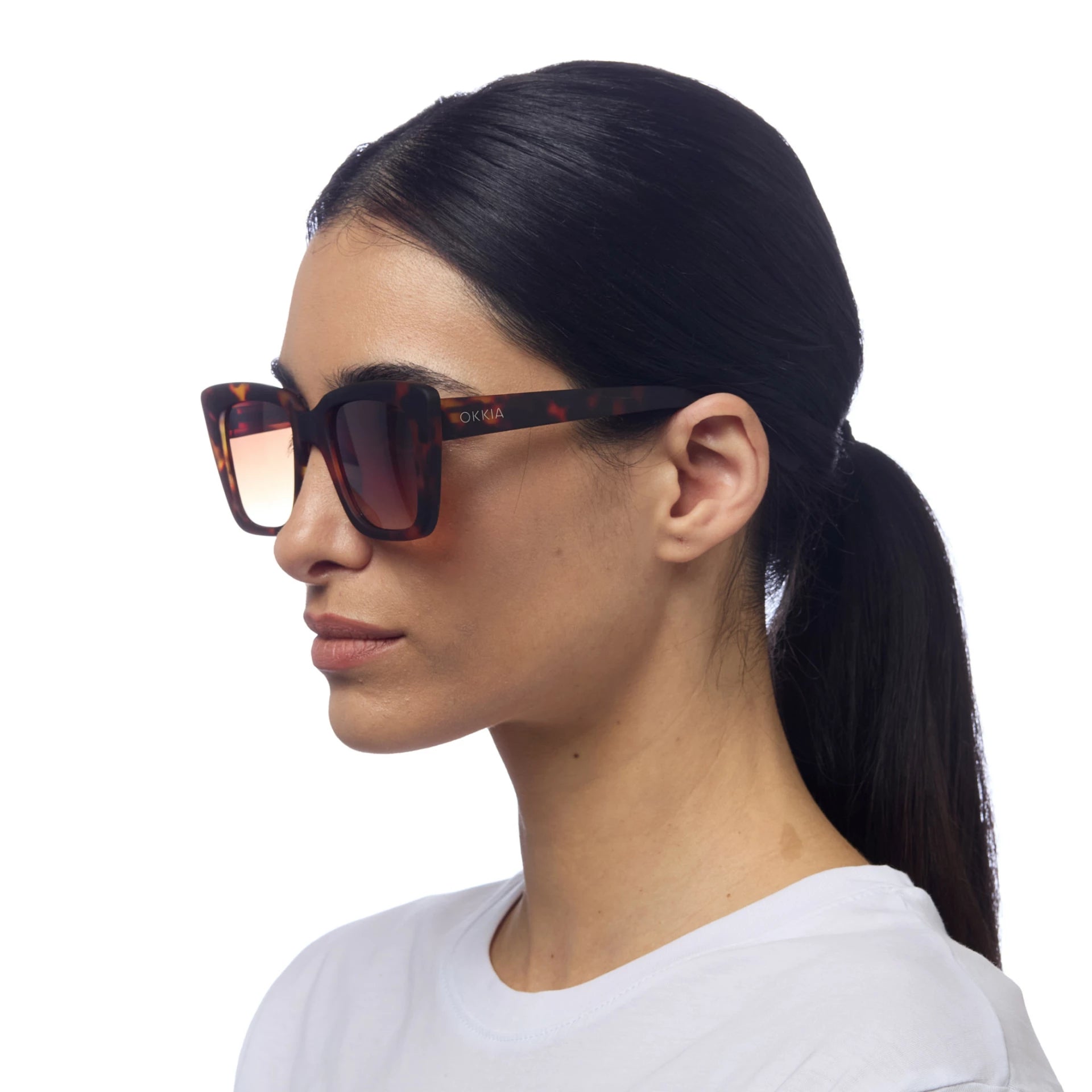 Okkia Zonnebril Elba Cateye Shape - Classic Havana Brown - Luxedy