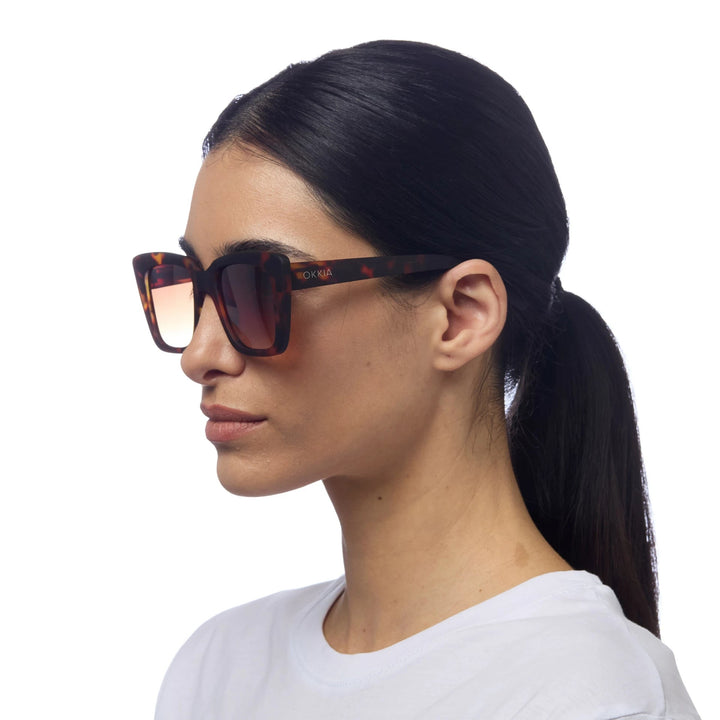 Okkia Zonnebril Elba Cateye Shape - Classic Havana Brown - Luxedy