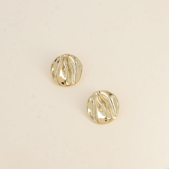 Oorbellen - Aurélie Sculpted Studs Gold - Luxedy