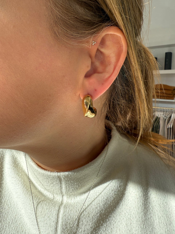 Oorbellen - Daisy Hoop Gold - Luxedy