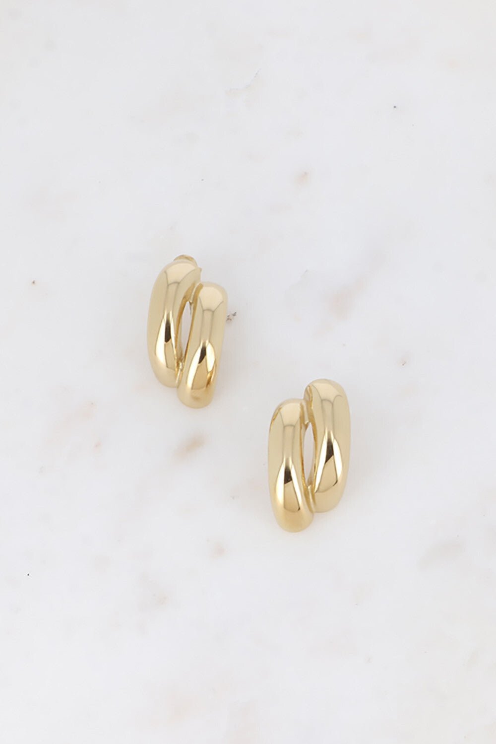 Oorbellen - Hoop Bullet Two Curved Stems - Luxedy