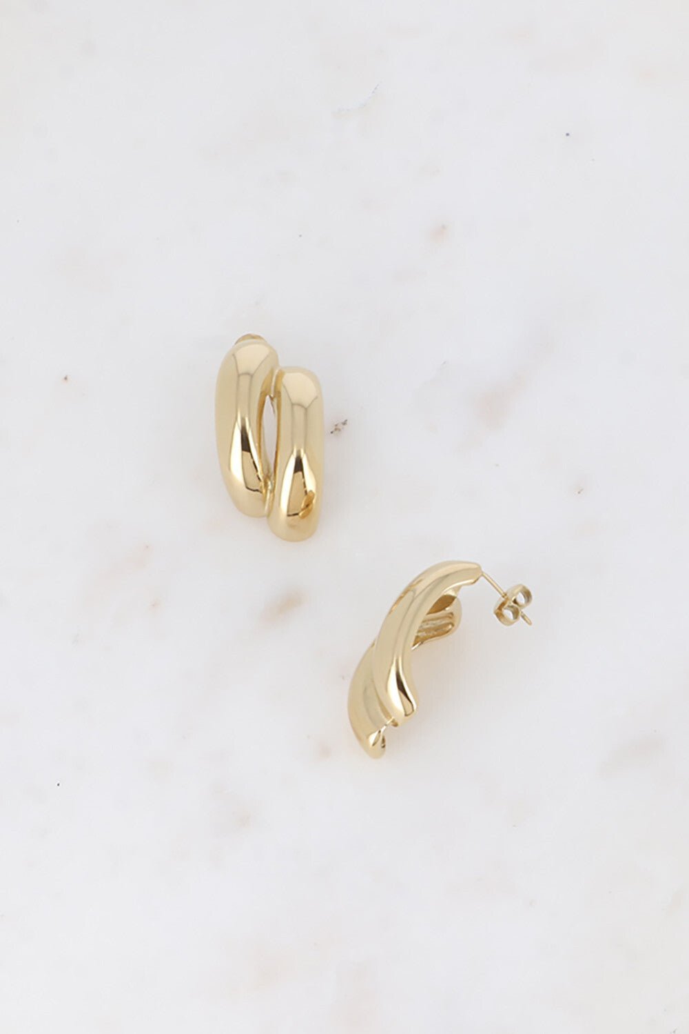 Oorbellen - Hoop Bullet Two Curved Stems - Luxedy
