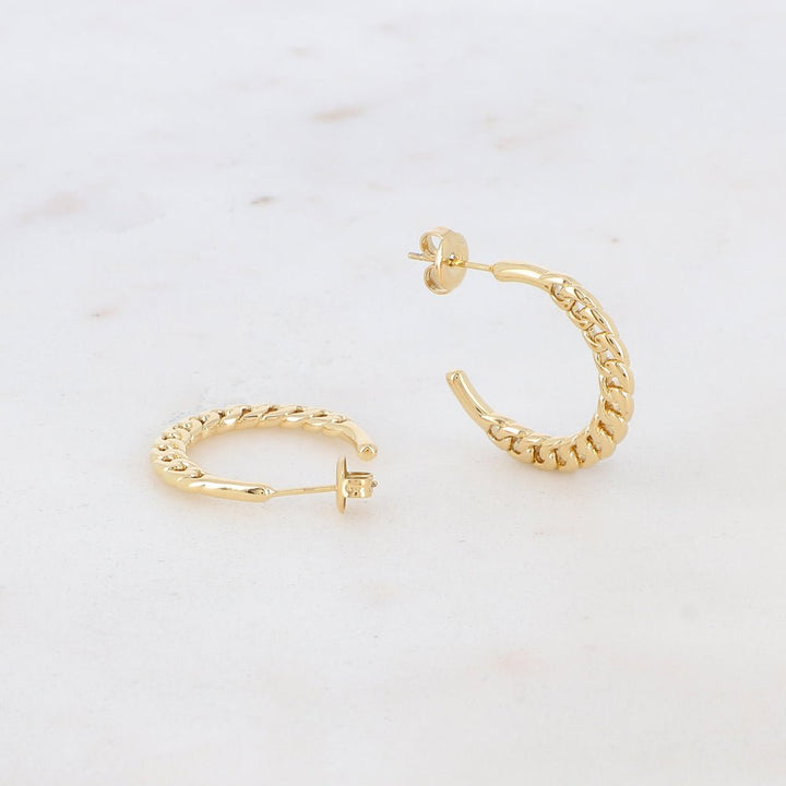 Oorbellen - Jeanne Weave Hoops (25mm) - Luxedy