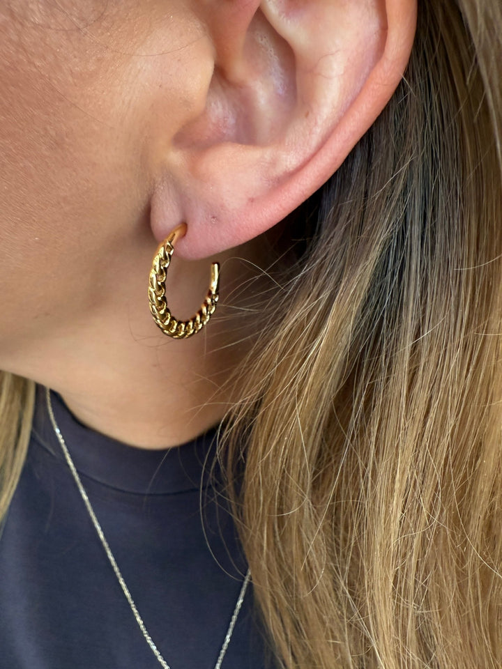 Oorbellen - Jeanne Weave Hoops (25mm) - Luxedy