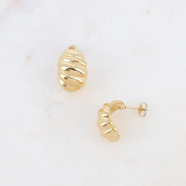 Oorbellen - Marina Shell Studs Gold - Luxedy