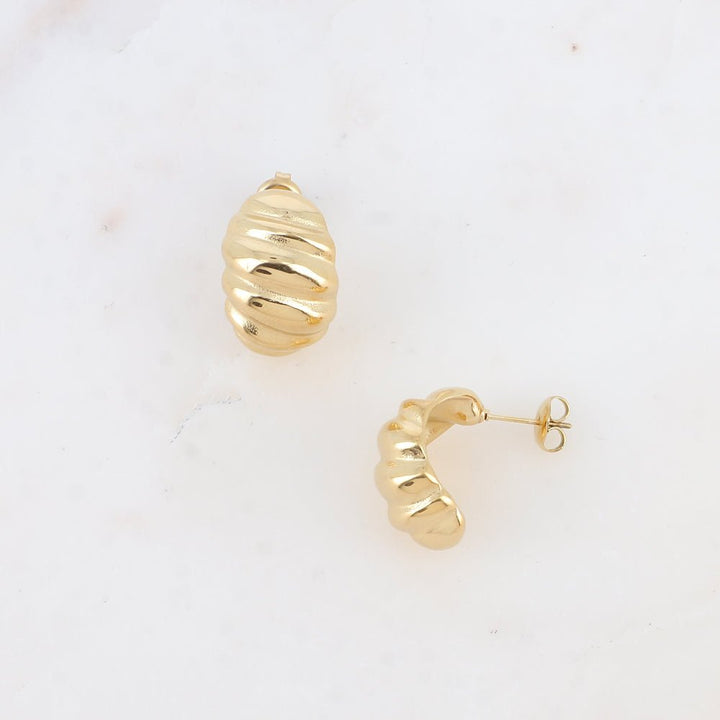 Oorbellen - Marina Shell Studs Gold - Luxedy