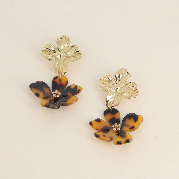Oorbellen - Maxi Flower Leopard - Luxedy