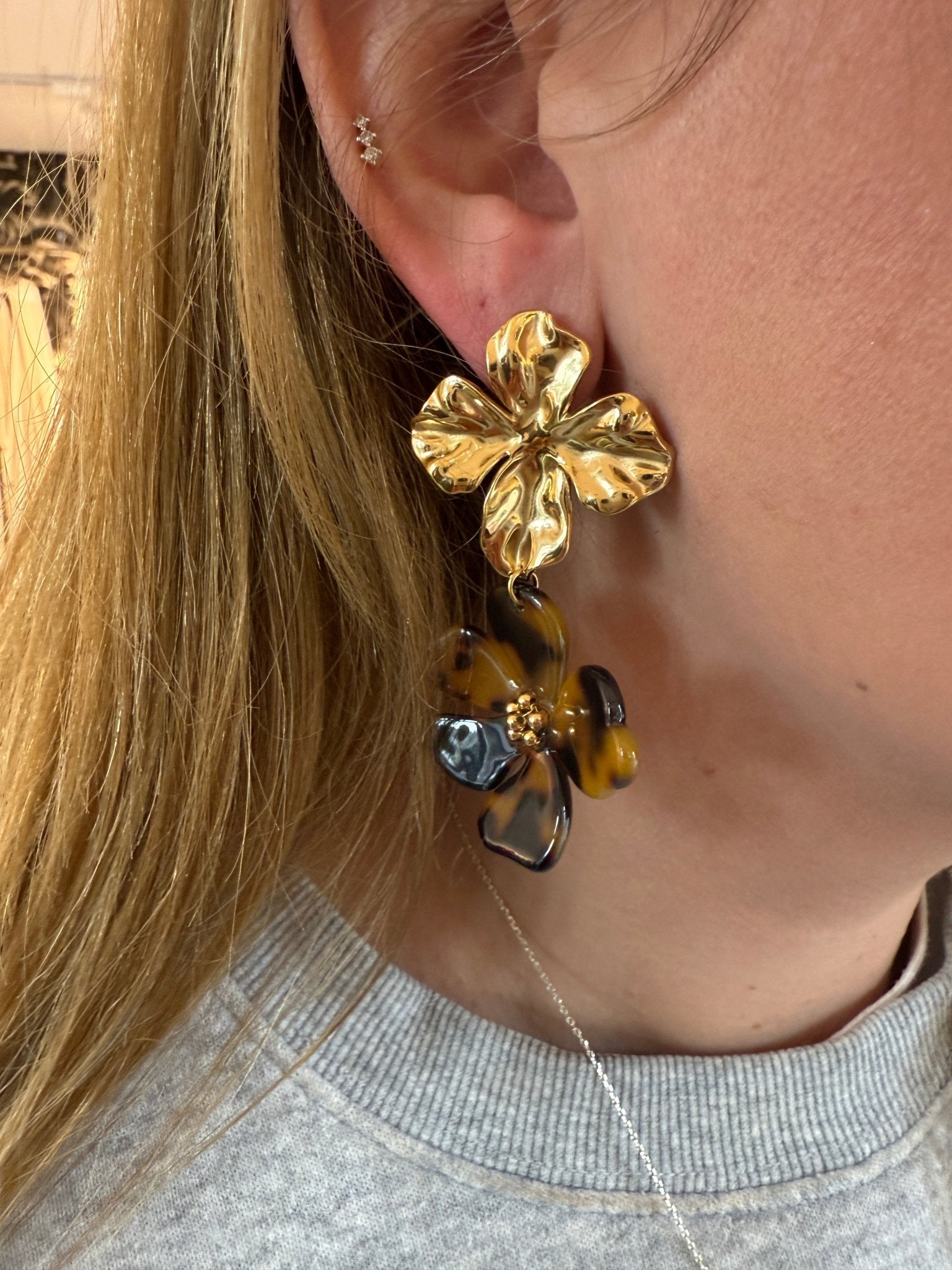 Oorbellen - Maxi Flower Leopard - Luxedy
