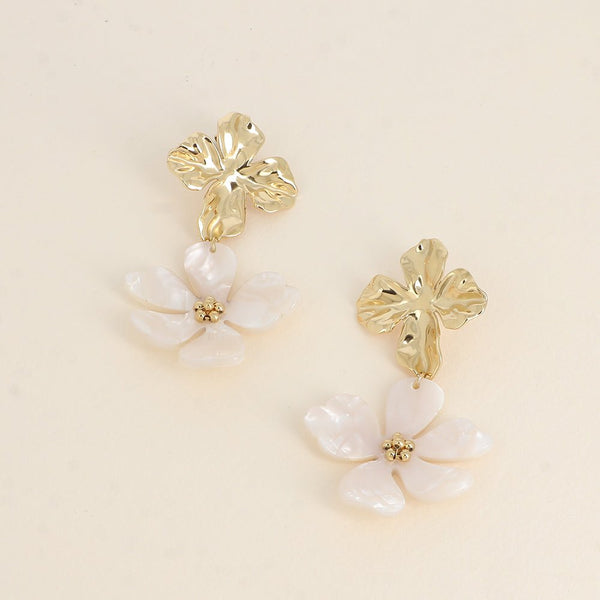 Oorbellen - Maxi Flower White - Luxedy