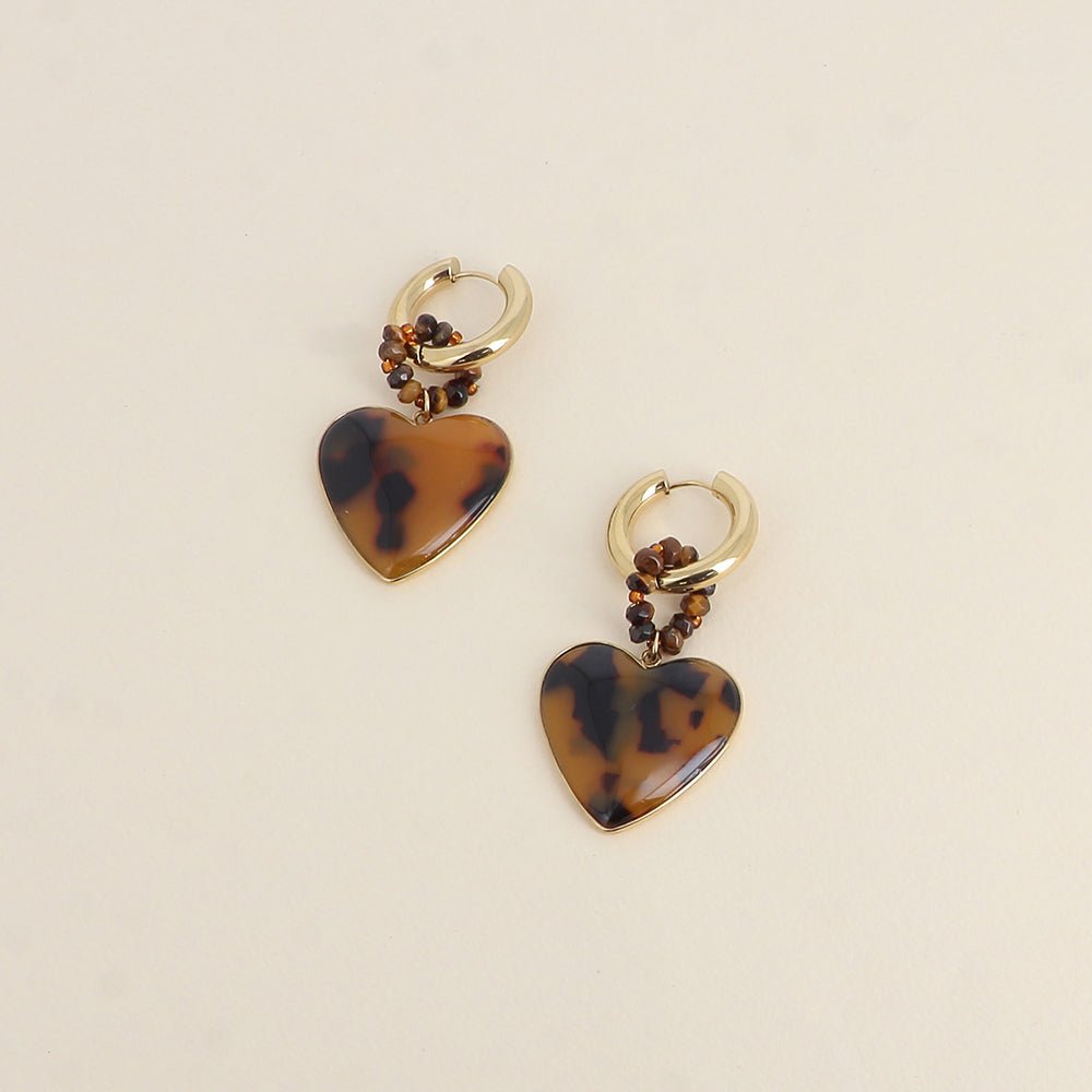 Oorbellen - Maxi Heart Leopard - Luxedy