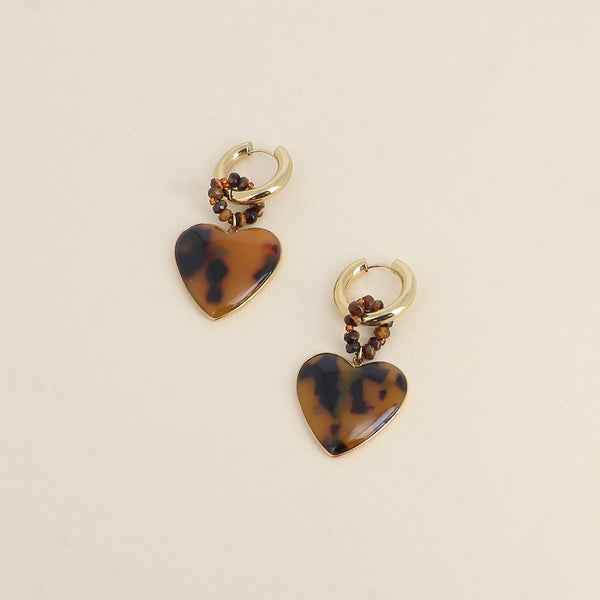 Oorbellen - Maxi Heart Leopard - Luxedy