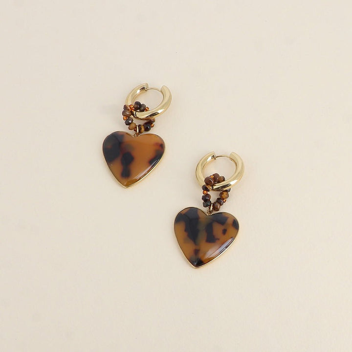 Oorbellen - Maxi Heart Leopard - Luxedy