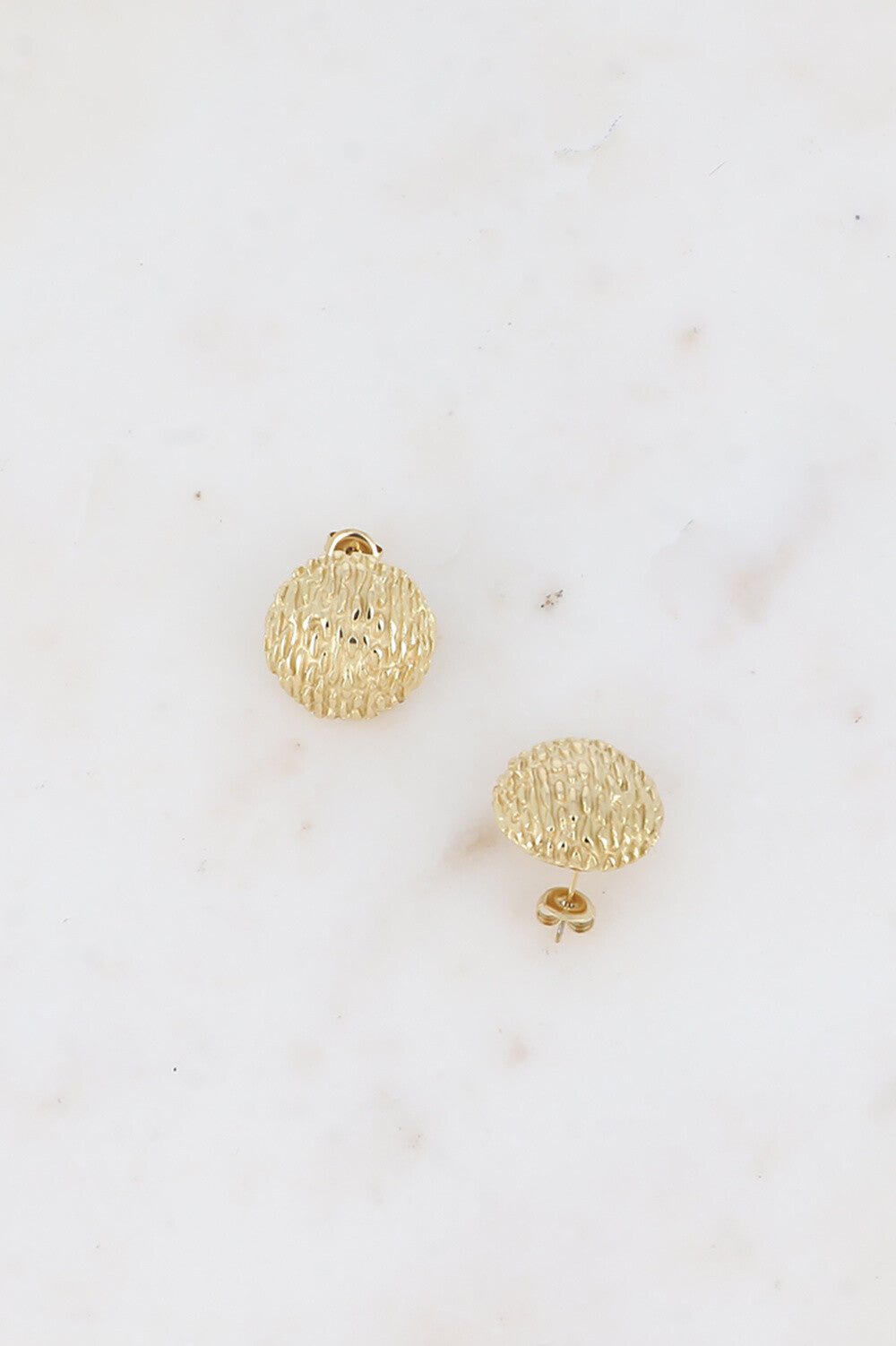 Oorbellen - Textured Domed Round - Luxedy