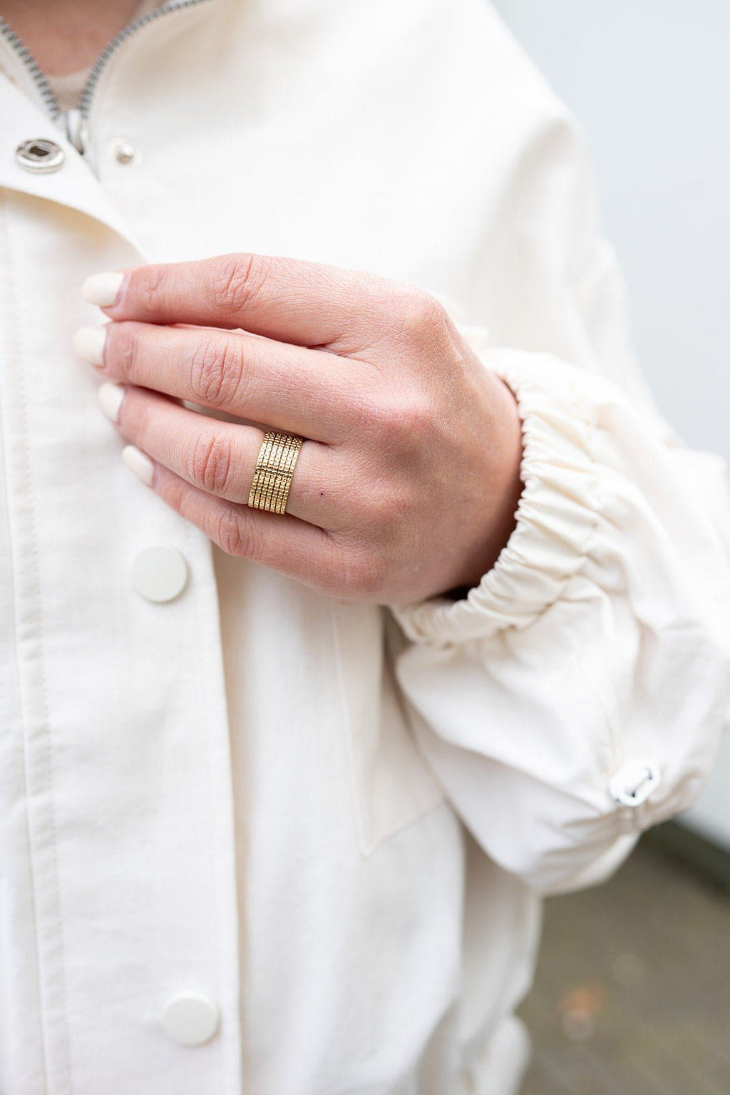Ring - Sofi Hammered Lines - Luxedy