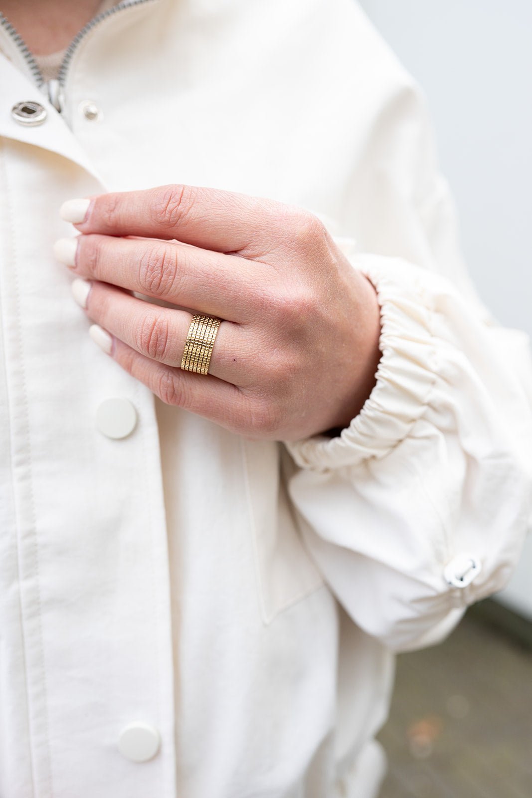 Ring - Sofi Hammered Lines - Luxedy