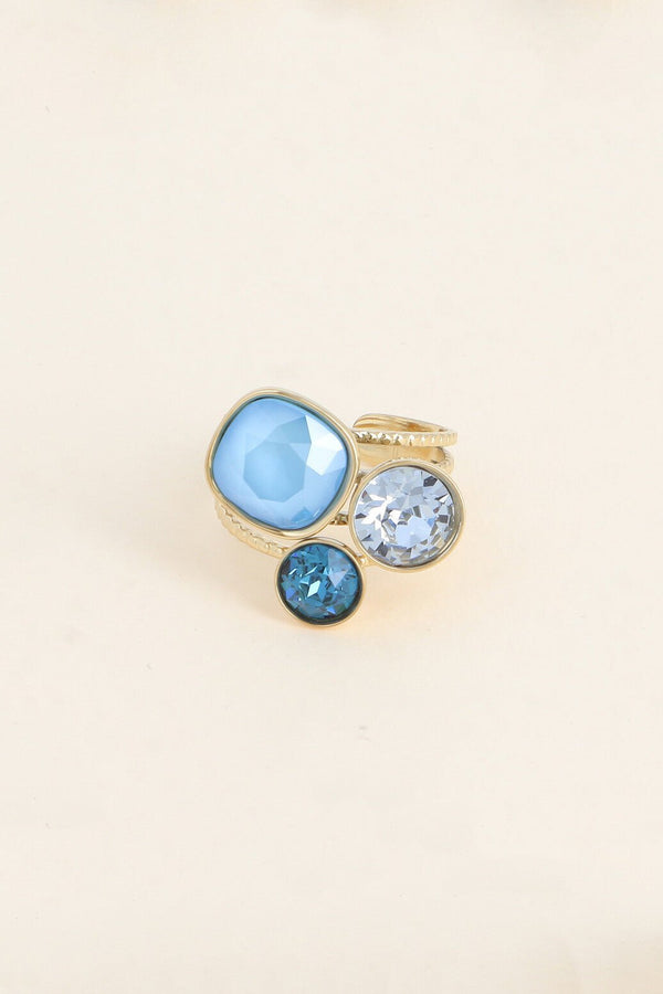 Ring - Triology Swarovski® Baby Blauw - Luxedy