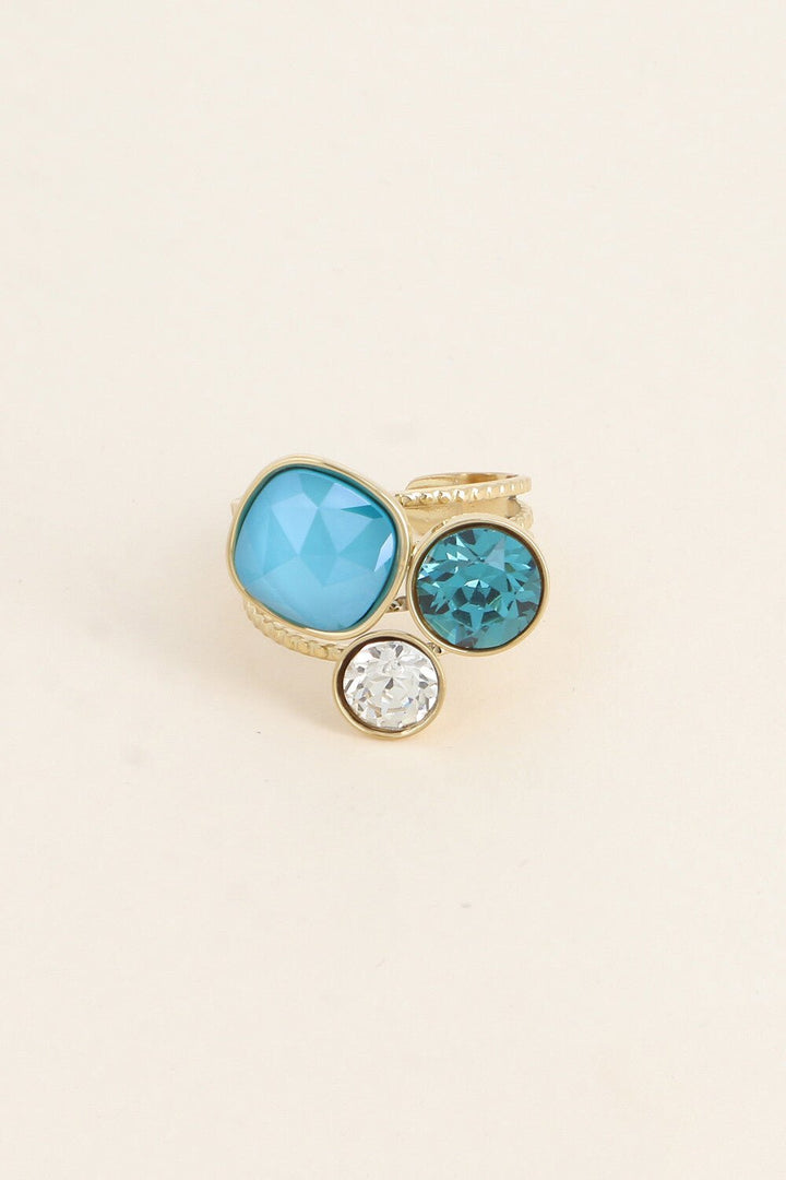 Ring - Triology Swarovski® Blauw - Luxedy