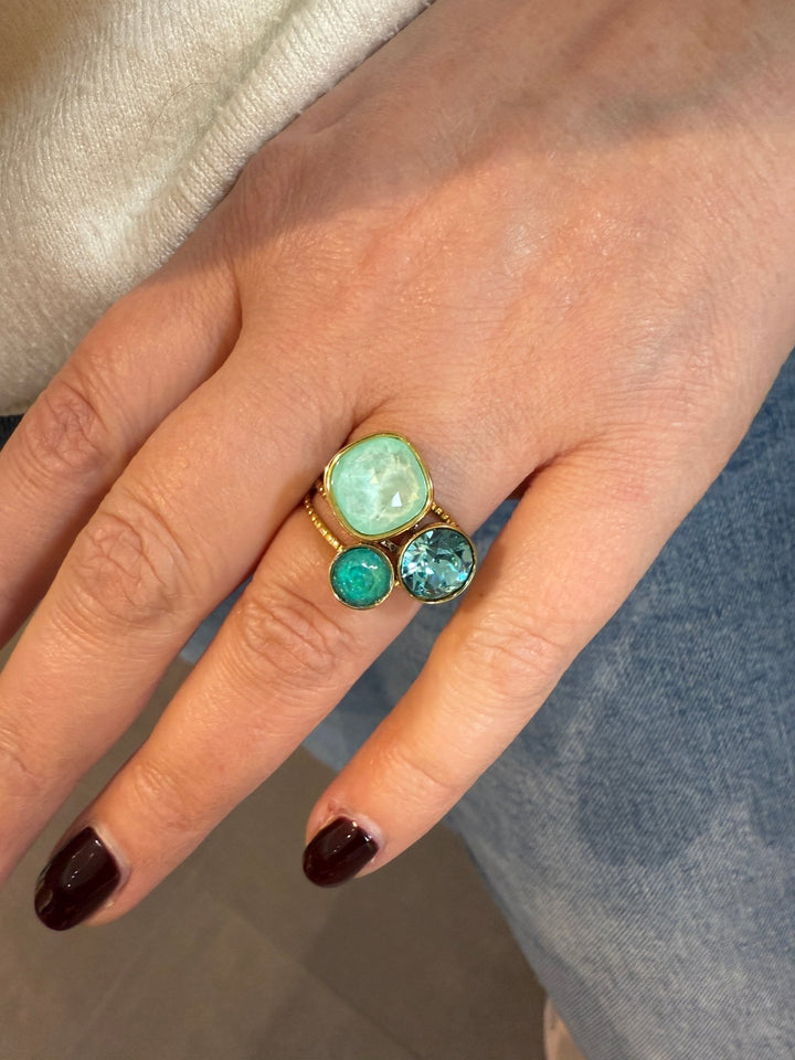 Ring - Triology Swarovski® Pistache Green - Luxedy