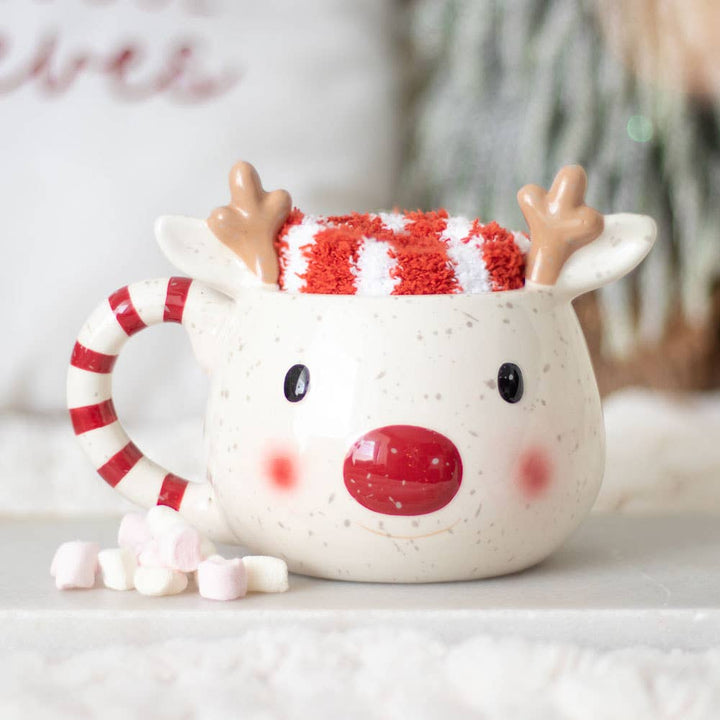 Rudolph Reindeer kerst mok en - sokken - Luxedy