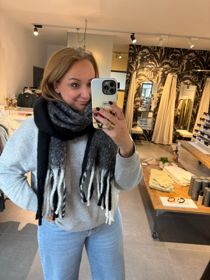 Sjaal Emma Black Duo Mix - Luxedy
