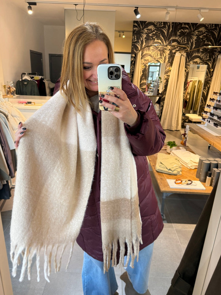 Sjaal Julie Beige Plaid - Luxedy