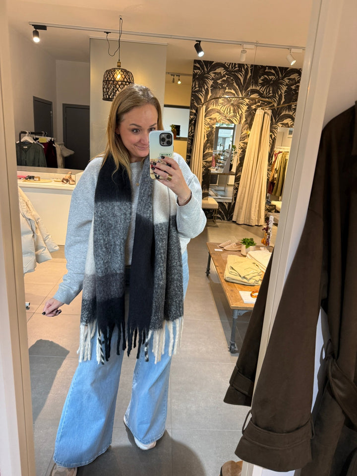 Sjaal Julie Black Plaid - Luxedy