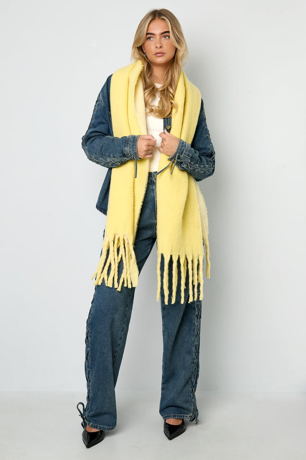 Sjaal Mila Butter Yellow (duo color) - Luxedy