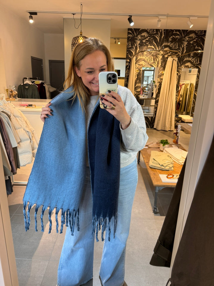 Sjaal Mila Navy Blue (duo color) - Luxedy