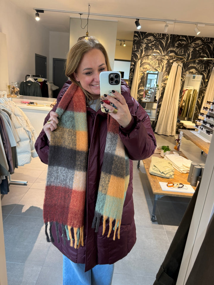Sjaal Noa Plaid Mint & Orange Mix - Luxedy