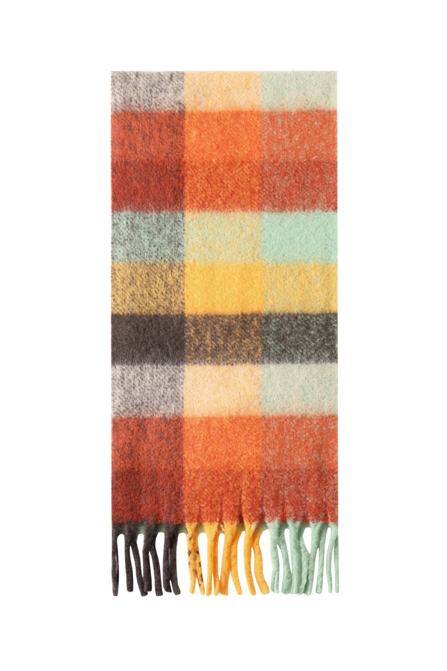 Sjaal Noa Plaid Mint & Orange Mix - Luxedy
