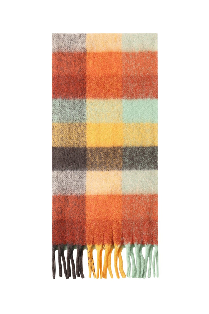 Sjaal Noa Plaid Mint & Orange Mix - Luxedy