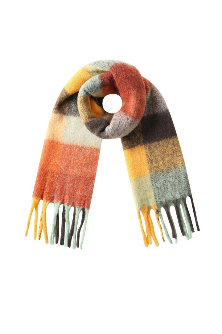 Sjaal Noa Plaid Mint & Orange Mix - Luxedy