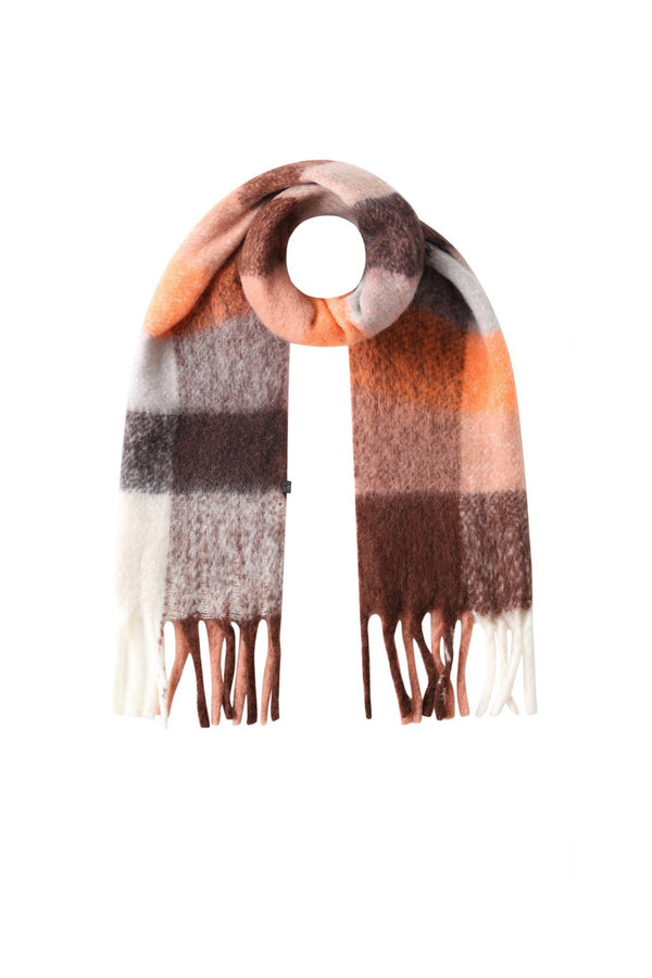 Sjaal Noa Plaid Orange & Brown Mix - Luxedy